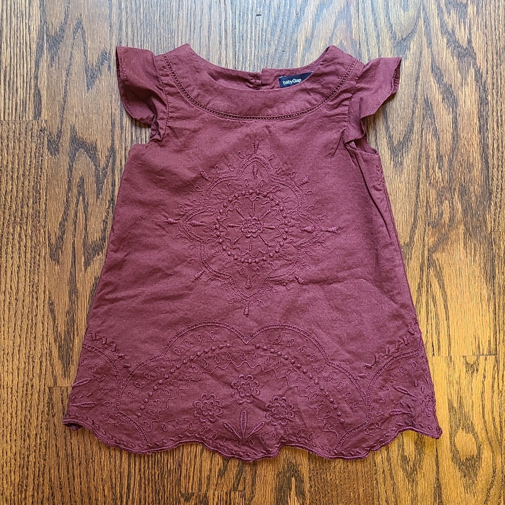 Baby Gap Cotton Dress Maroon Size 3-6M